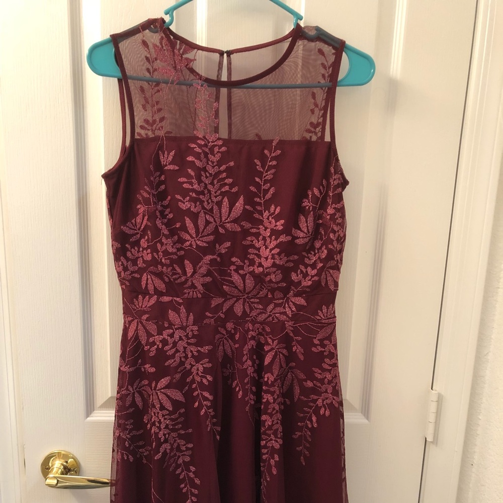 Size 4 Maroon Floral Dress. Only worn once!